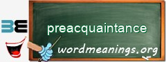 WordMeaning blackboard for preacquaintance